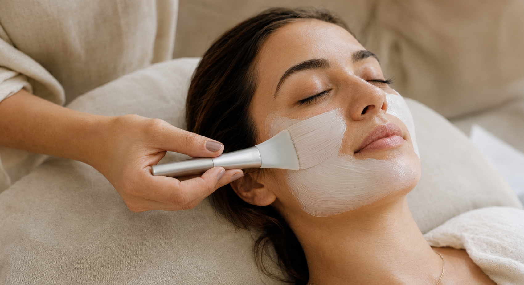 Relaxing professional facial treatment